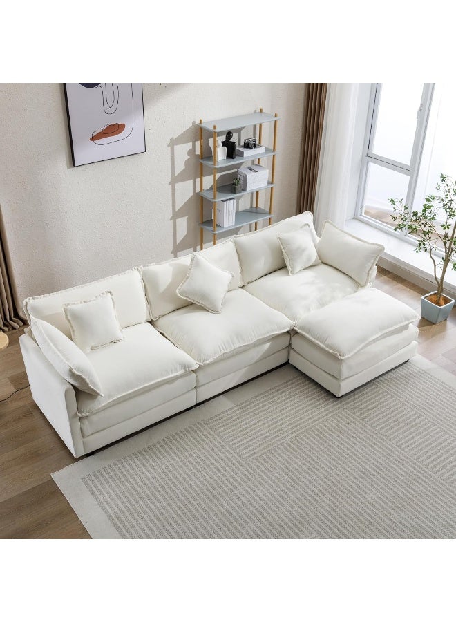 Comfynest Comfynest Modern and Unique L Shaped Couch Design for Your Living Room (Beige)  - Image 1
