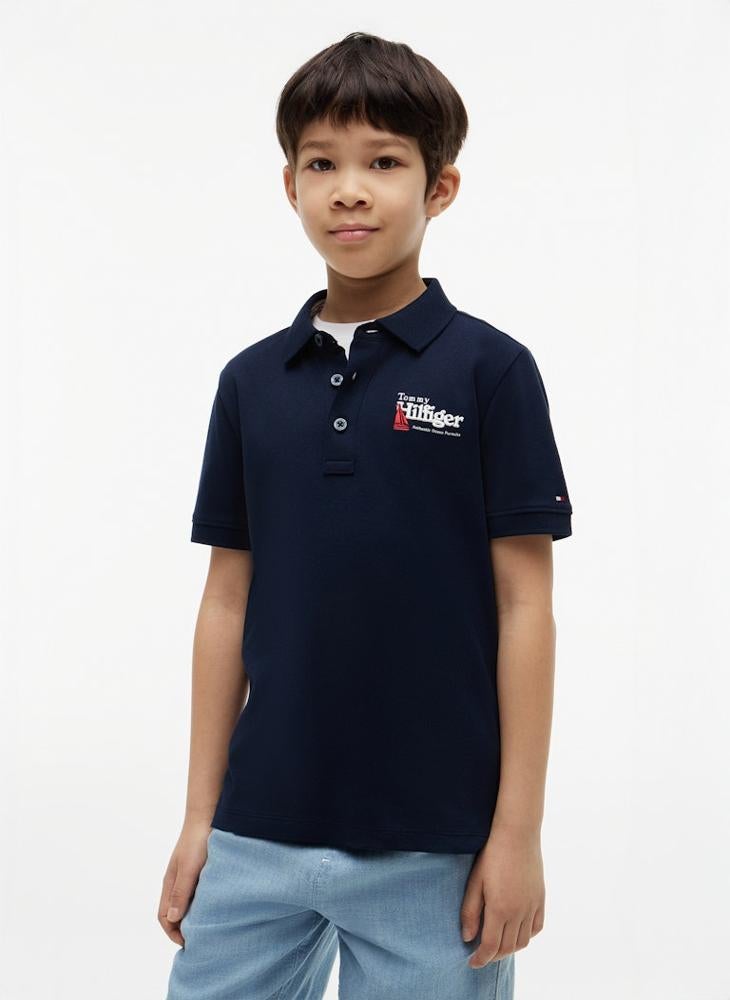 TOMMY HILFIGER Regular Fit Graphic Embroidery Polo Shirt - Image 1