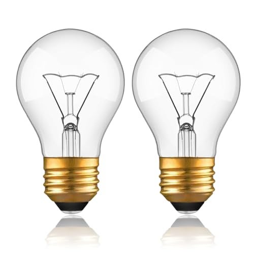 WokHok Appliance Oven Light Bulb, High Temp 300 °C Resistant,（2 Pack） A15/E26/120V/40 Watt Appliance Replacement Bulb for Refrigerator Over Stove Microwave Range Hood,Warm White - Image 1