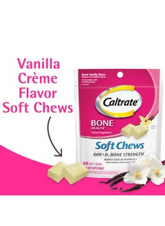 Caltrate Soft Chews 600 Plus D3 Calcium Vitamin D Supplement, Vanilla Creme - 60 Count  - Image 2