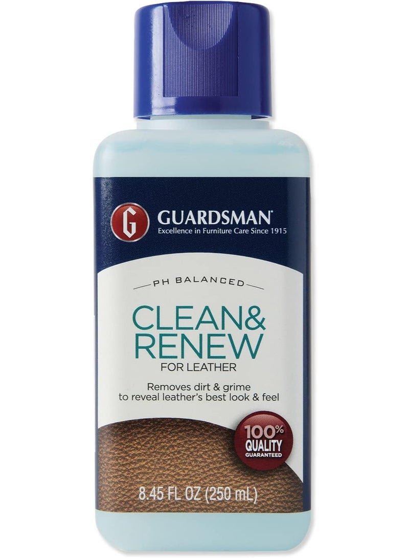 Guardsman Clean and Renew Leather Protector for Leather Furniture & Car Interiors | Small Leather Goods and Leather Shoe Cleaner, 8.45 Fluid Ounces