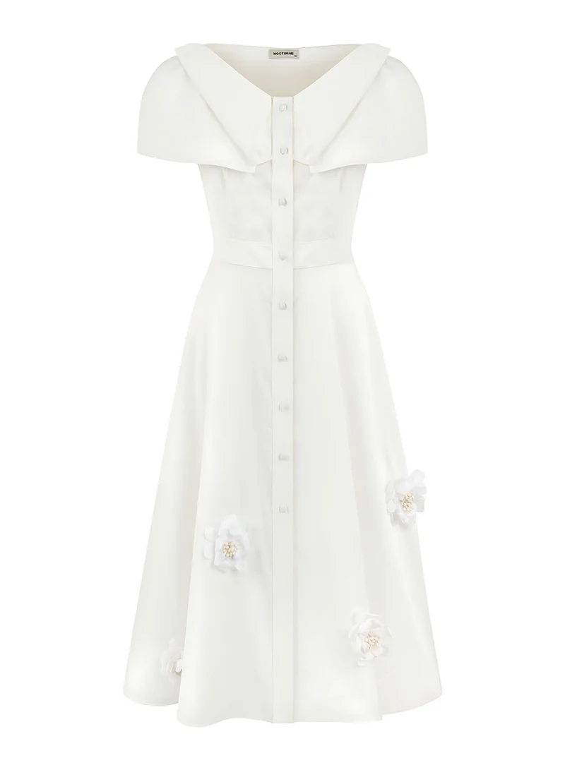 Nocturne Floral Button-Front Dress