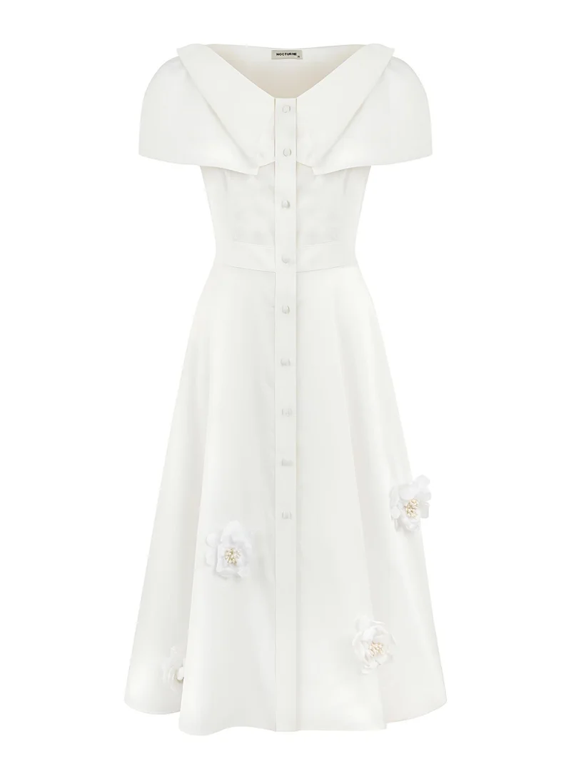 Nocturne Floral Button-Front Dress