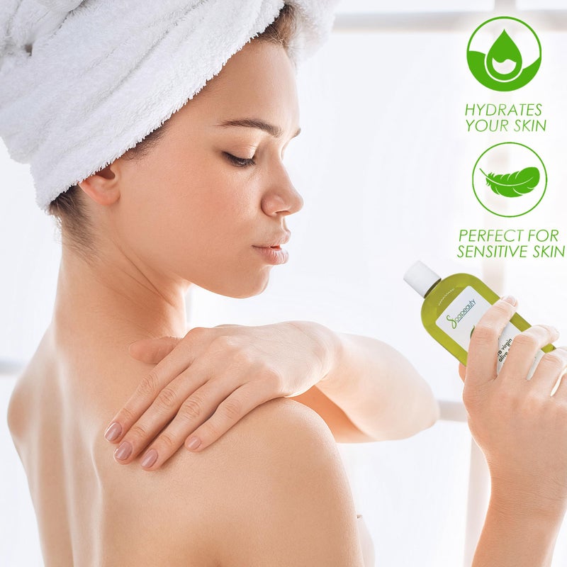 Soapeauty Extra Virgin Olive Oil | 100% Pure & Natural Unrefined Cold-Pressed Carrier Oil | Massage & Body Oil | for Skin, Face, Hair, and Soap Making | Carrier for Essential Oils - 32 Fl Oz - Image 3