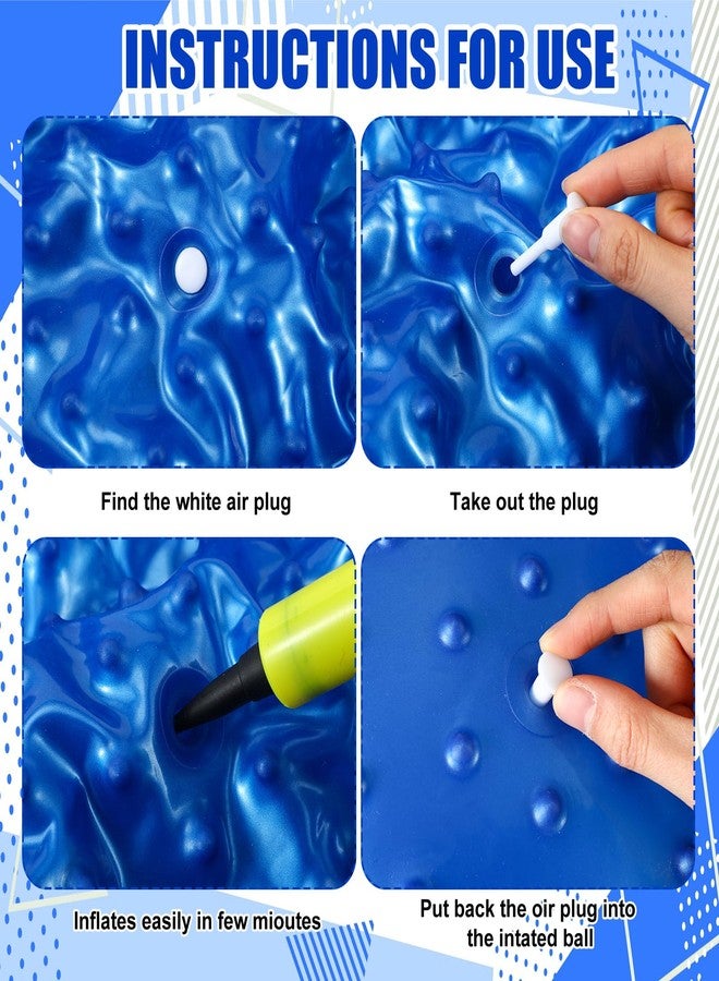 Soulchen 2 Pcs 25 Inch Large Bouncy Balls Sensory Massage Stress Ball Spiky Exercise Playground Balls with Pump Inflatable Rubber Knobby Kickball for Yoga Sensory Outdoor Beach Play Gym - Image 3