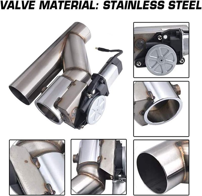 SPELAB Electric Alloy Steel Exhaust Cutout Valve 3.0 Inch 76mm Catback Single Y Pipe with One Controller Remote Kit - Image 2