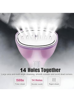XVersion Steam Iron 1500W Handheld Steamer Garment Steamer for Clothes Portable Iron Steam with Strong Penetrating 350ml  - Pink  - Image 3
