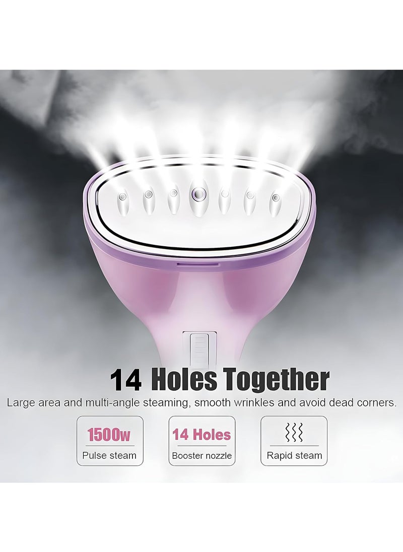 XVersion Steam Iron 1500W Handheld Steamer Garment Steamer for Clothes Portable Iron Steam with Strong Penetrating 350ml  - Pink  - Image 3