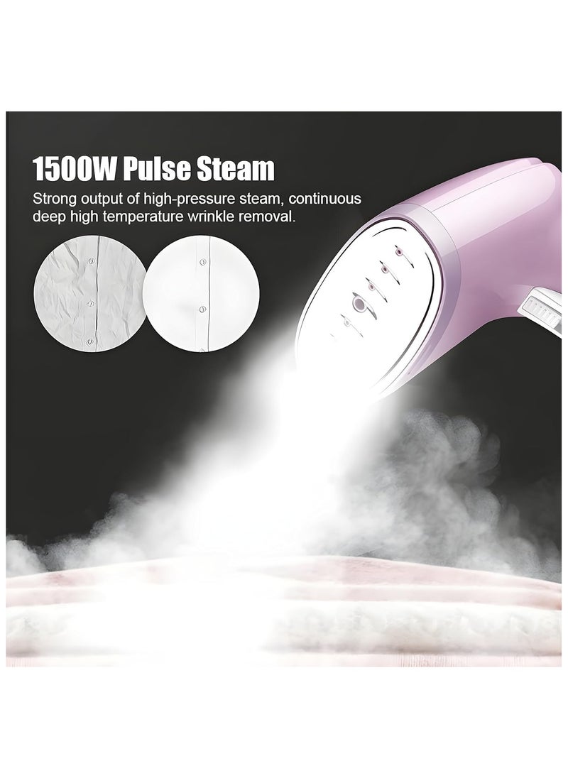 XVersion Steam Iron 1500W Handheld Steamer Garment Steamer for Clothes Portable Iron Steam with Strong Penetrating 350ml  - Pink  - Image 4