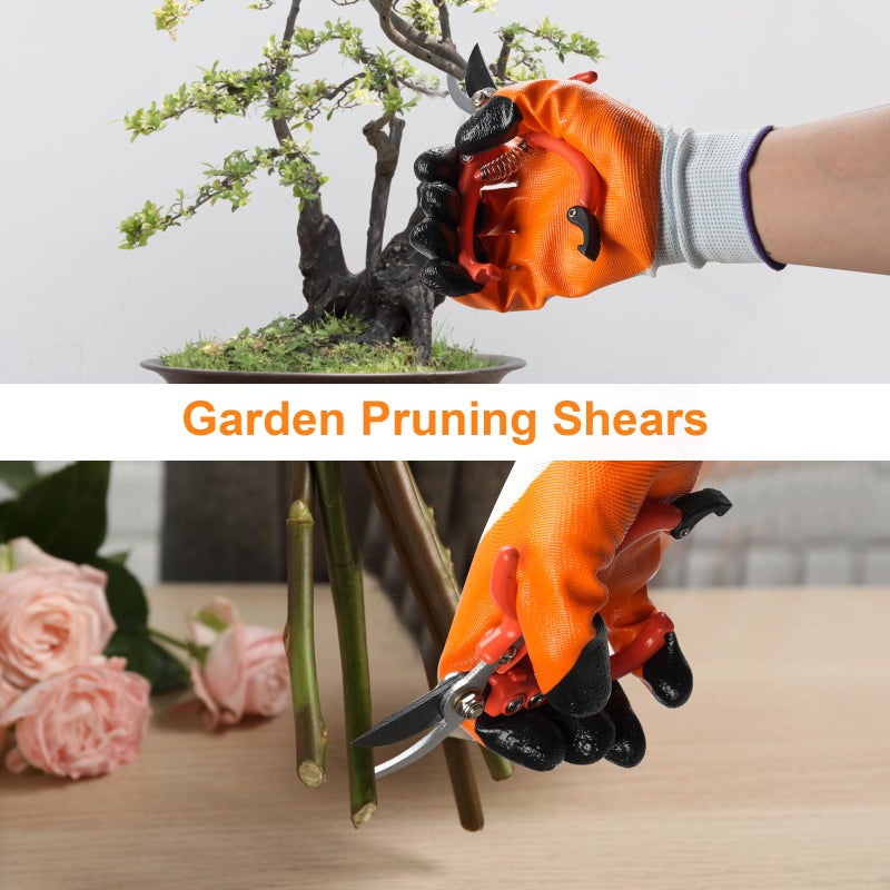 Cor cordium 6Pcs Pruning Shears Set with Bypass Pruning Shears, Garden Scissors, Pruning Snips,Saw,Gloves,Storage Bag,Handheld Garden Shears Set for Plant - Image 3