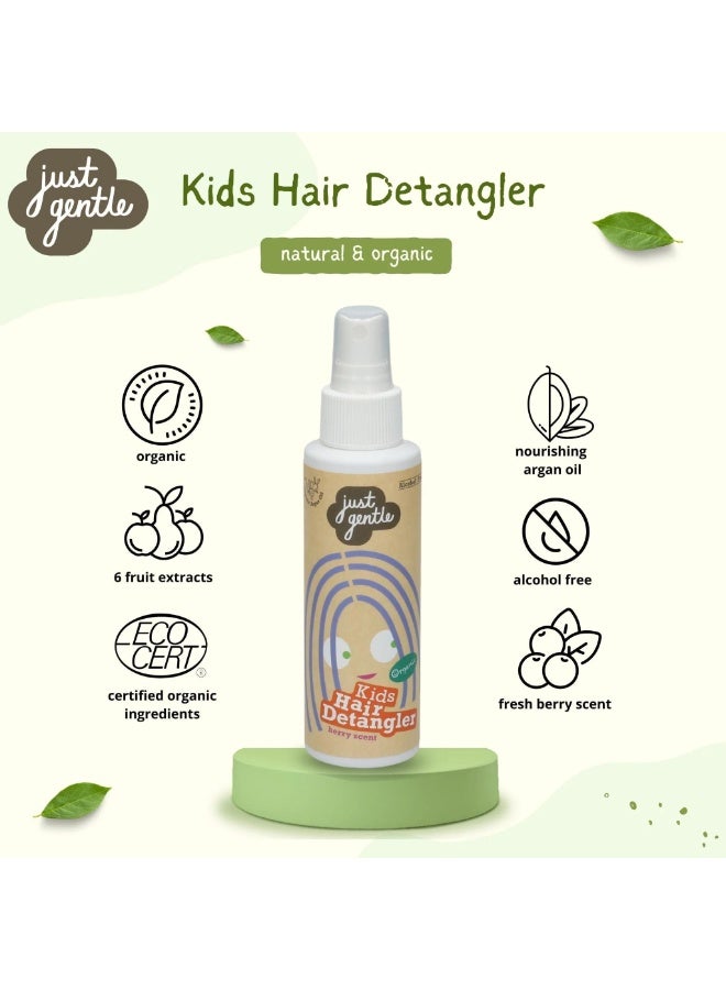 Just Gentle Organic Kids Hair Detangler Spray With Argan Oil Berry Scent 100 ML - Image 3