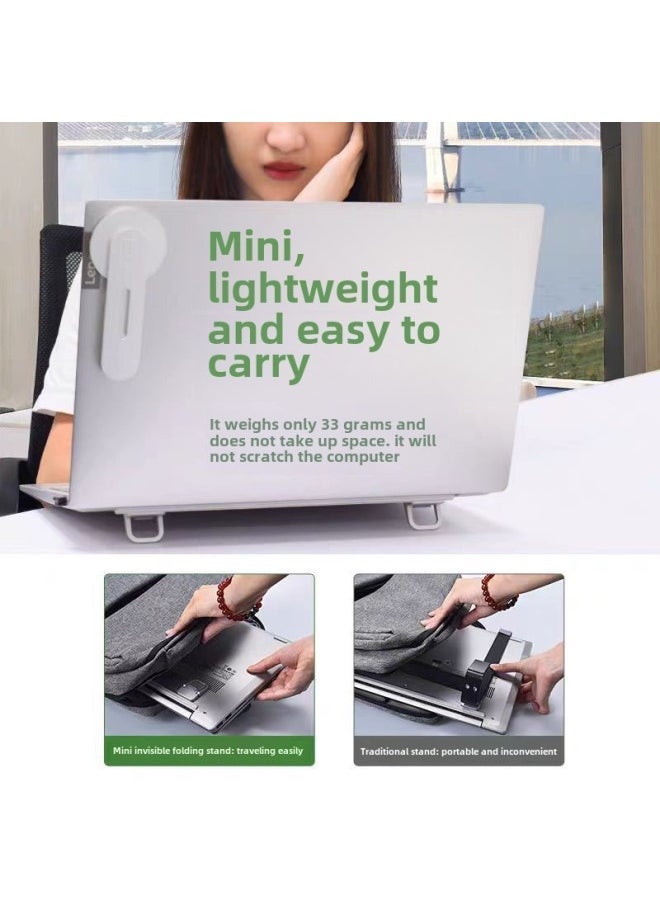 Notebook Bracket Zinc Alloy Desktop Computer Bracket Elevated Folding Invisible Cooling Rack Flat Bracket Cross-border-Colour:Third Gear [silver] - Image 4