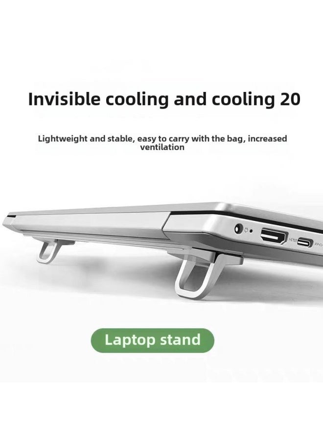 Notebook Bracket Zinc Alloy Desktop Computer Bracket Elevated Folding Invisible Cooling Rack Flat Bracket Cross-border-Colour:Third Gear [silver] - Image 3
