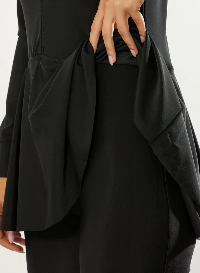 Styli  Pack of 3 - Full Sleeve Burkini with Attached Skirt and Woven Marble Print Front Open Maxi Coverup for Women | Best Price UAE