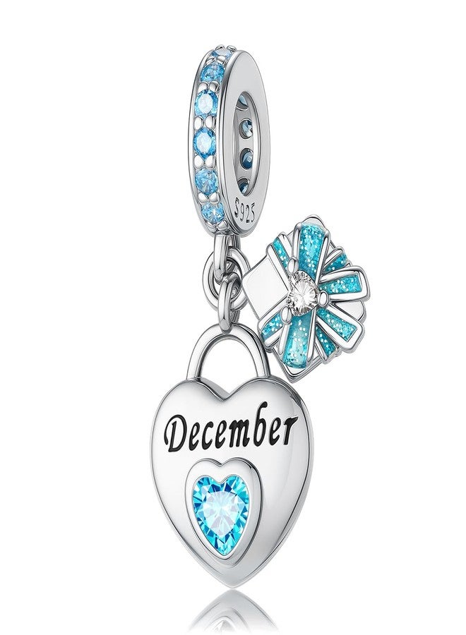 HappyStar 925 Sterling Silver Happy Birthday Bead Charm Love Heart Shape Birthstone Charms for Bracelets Dangle Pendant with 5A Cubic Zirconia Compatible Pandora Bracelets Jewelry Gift for Women - Image 1