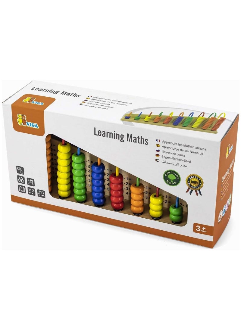 VIGA Wooden Abacus & Math Learning Board – Educational Toy  - Image 1