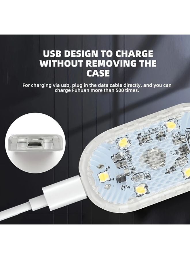 أرجواني 2 قطعة ضوء سيارة محيطي LED فائق السطوع يعمل باللمس وشحن عبر USB - Image 5