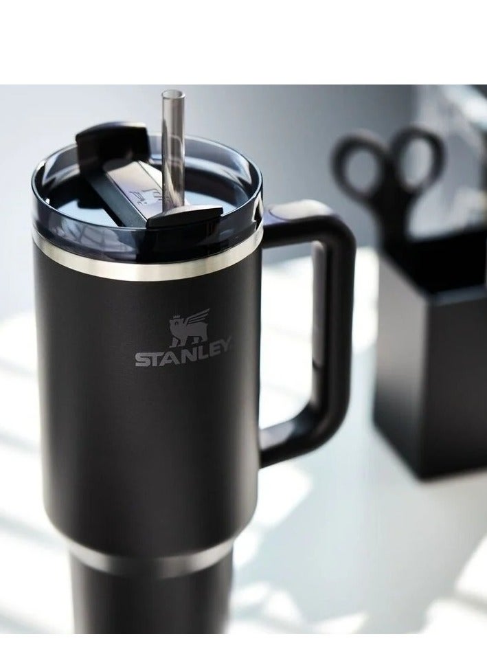Stanley Quencher H2.0 FlowState 40oz Stainless Steel Vacuum Insulated Tumbler – Black Travel Mug with Leakproof Lid & Reusable Straw – Double-Wall Thermal Design Keeps Drinks Cold 24H & Hot 7H – Durable, Sweat-Proof, Eco-Friendly Cup for Work, Gym, Travel  - Image 4