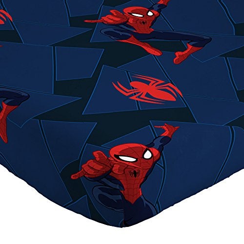 Jay Franco Kids Sheet Set with Fitted, Flat Sheets & Pillow Cover - Ultra-Soft Bedding with Pillowcase for Room Decor, Blue - Spiderman, 3 Piece Twin - Image 3