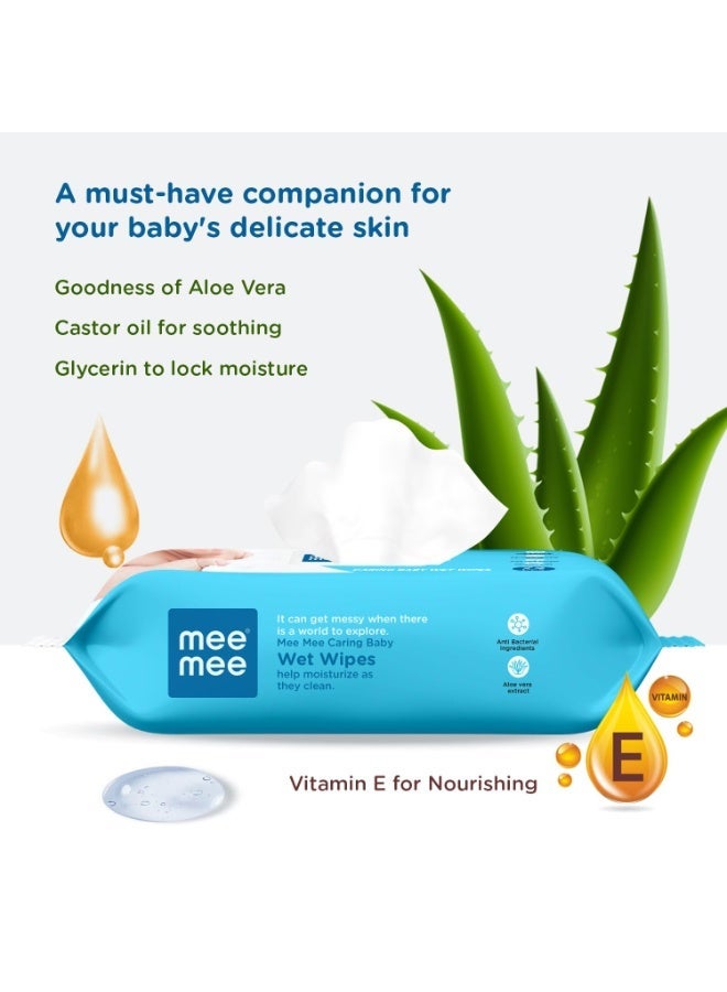 Mee Mee Baby Gentle Soft Moisturizing Wet Wipes with Aloe Vera Extracts (Unscented) – 72 pcs, Pack of 10 - Image 2