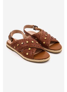 GEOX Women Kolleen Adjustable Sandals, Brown  - Image 1