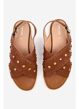 GEOX Women Kolleen Adjustable Sandals, Brown  - Image 4