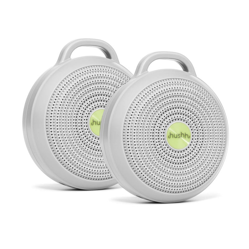 Yogasleep Hushh Portable White Noise Machine for Baby 3 Soothing Natural Sounds with Volume Control Compact for OnTheGo Use Travel USB Rechargeable BabySafe Clip Child Lock Grey 2 Count