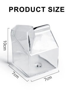 ShebSheb Carton-Shaped Water Glasses Milk Cup Box,Creative Transparent Square Mini Creamer Container Drinking Glasses  - Image 2