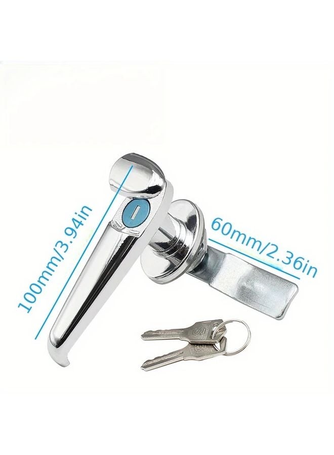 MS308 3 Slivery Aluminum Alloy Handle Electric Cabinet Switch Distribution Box Lock Connecting Rod Safety Key Lock - Image 3
