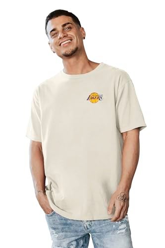 Blue 84 Los Angeles Lakers NBA Officially Licensed TShirt Ringspun FrontBack Ivory XLarge - Image 3