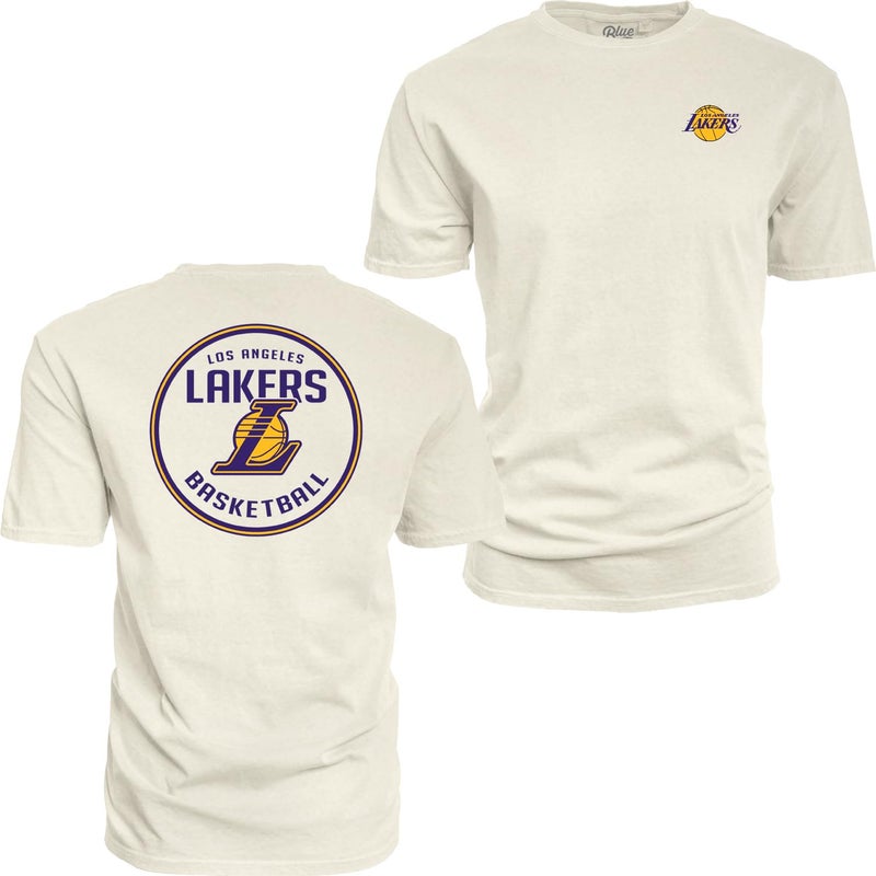 Blue 84 Los Angeles Lakers NBA Officially Licensed TShirt Ringspun FrontBack Ivory XLarge - Image 2