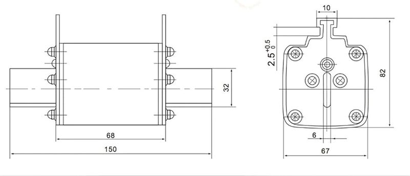 NT3 Square Pipe Knife Shape Contact Fuse Link 500A RT16 3 RT36 3 630A 560A 450A 400A - Image 5