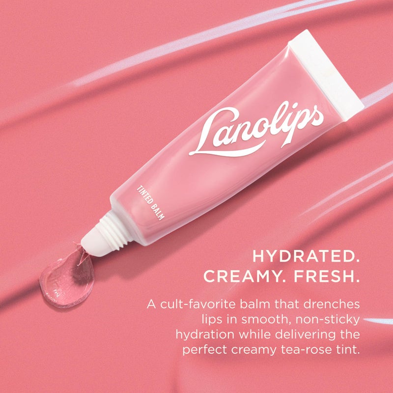 Lanolips Tinted Lip Balm - Enriched with Lanolin Oil for Shine & Hydration - Hydrating Tinted Lip Gloss Tube - Rose (12.5g / 0.44oz) - Image 2
