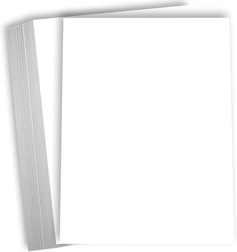 Hamilco White Cardstock Thick Paper - 8 x 10" Blank Heavy Weight 100 lb Cover Card Stock - 100 Pack (Bright) - Image 1