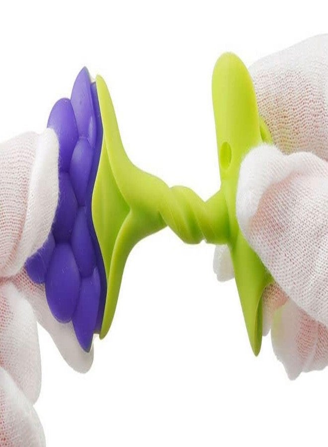 CUTEABLY أداة تقطيع الفاكهة للأطفال من كيوتيبلي بيبي، وأداة تغذية، وفرشاة أصابع سيليكون، وعضاضة (اللون 7) - Image 4