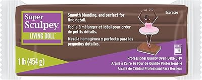 Polyform Polyform Super Sculpey Living Doll 1lb Clay-Espresso  - Image 1