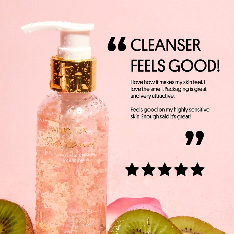 Winky Lux Petal Cleanser, Gentle Daily Facial Cleanser, Rose Water Facial Wash, Makeup Remover, Glycerin & Vitamin C Face Wash Brightens and Balances Dry Sensitive Skin - Image 5