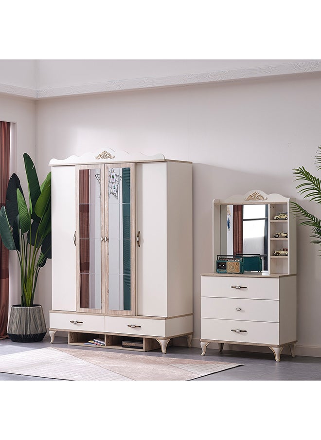 Home Box Meadow 3-Drawer Dresser With Mirror Storage and Shelves 87.2 x 166.8 x 43.4 cm  - Image 2