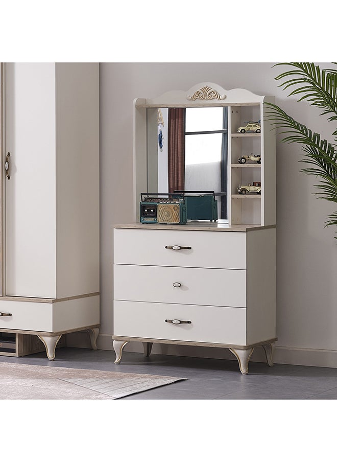 Home Box Meadow 3-Drawer Dresser With Mirror Storage and Shelves 87.2 x 166.8 x 43.4 cm  - Image 1