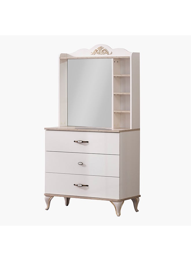 Home Box Meadow 3-Drawer Dresser With Mirror Storage and Shelves 87.2 x 166.8 x 43.4 cm  - Image 3