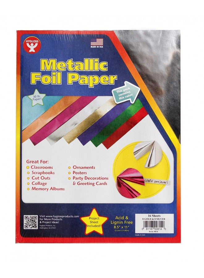 Hygloss Metallic Paper - 8.5" X 11", 8 Gold & 8 Silver - 16 Sheets - Image 4