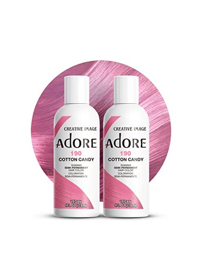 Adore Dore Semi Permanent Hair Color Vegan And Crueltyfree Hair Dye 4 Fl Oz 190 Cotton Candy (Pack Of 2)  - Image 1