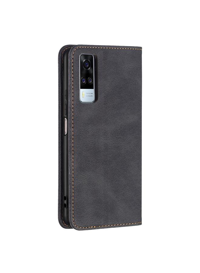 erorex Case For vivo Y51 2020 / Y51a / Y51s Magnetic RFID Blocking Anti-Theft Leather Case with Holder & Card Slots & Wallet - Image 3