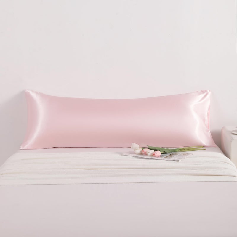 NTBAY Satin Body Pillowcase for Hair and Skin  Luxurious and Silky Pillow case with Envelope Closure  20x54 Inches  Light Pink - Image 3