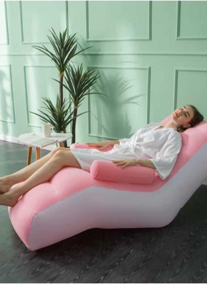 Executive LLC - Inflatable Sofa With Airpump - Comfortable, Portable, Quick-Inflate, Durable Design for Indoor and Outdoor Relaxation, Ideal for Small Spaces Like Bedroom and Living Room, Indoor Sofa Lounge with Handrails (Pink) - Image 1