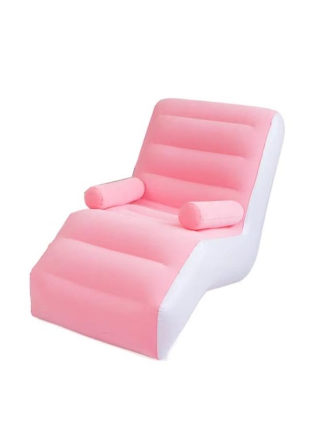 Executive LLC - Inflatable Sofa With Airpump - Comfortable, Portable, Quick-Inflate, Durable Design for Indoor and Outdoor Relaxation, Ideal for Small Spaces Like Bedroom and Living Room, Indoor Sofa Lounge with Handrails (Pink) - Image 1