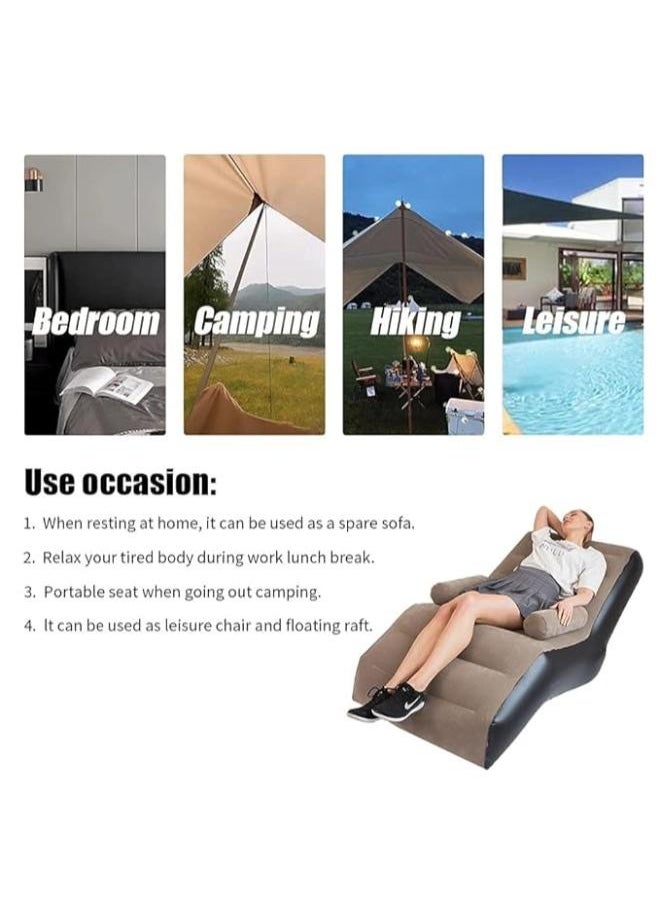 Executive LLC - Inflatable Sofa With Airpump - Comfortable, Portable, Quick-Inflate, Durable Design for Indoor and Outdoor Relaxation, Ideal for Small Spaces Like Bedroom and Living Room, Indoor Sofa Lounge with Handrails (Pink) - Image 1