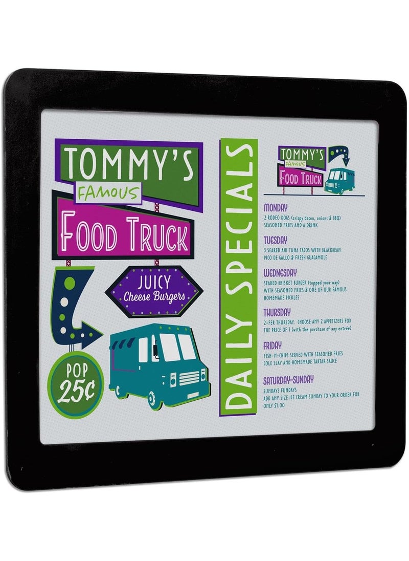 Displays2go Displays2go Set of 2 Window Poster Holders 85 x 11 Glass Door Sign Holder with Adhesive Dots for Door Mount Black Sign Holder WS8511BLK  - Image 1