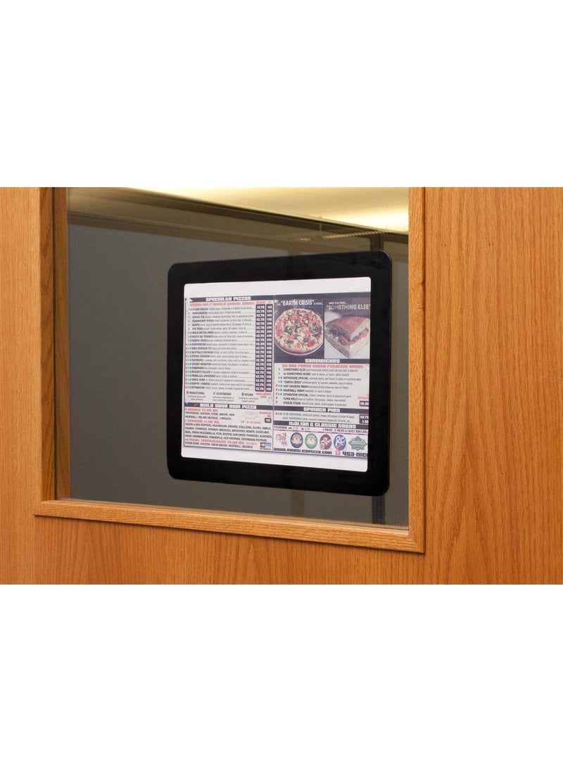 Displays2go Displays2go Set of 2 Window Poster Holders 85 x 11 Glass Door Sign Holder with Adhesive Dots for Door Mount Black Sign Holder WS8511BLK  - Image 4