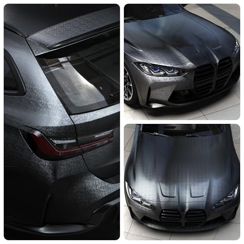 Lypumso Forged Carbon Fiber Vinyl Wrap 3D Cosmic Ghost Textured Auto Car Sticker Decal Film Sheet DIY Vehicle Paint Changing Wrap Featuring Air Release Technology Black 1ft x 10ft - Image 3